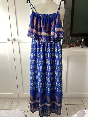 Immaculate Primark Size 12 Blue Maxi Dress • £2.99