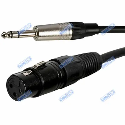 £2.95 • Buy 6.35mm TRS Jack Plug To XLR Female 1.5m 3m 6m Audio Cable