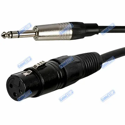 6.35mm TRS Jack Plug To XLR Female 1.5m 3m 6m Audio Cable • £3.75