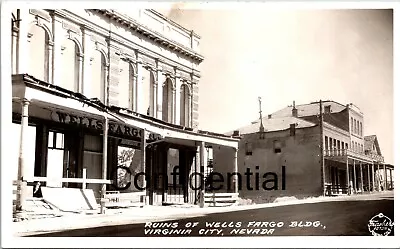 Ruins Of Wells Fargo Bank Virginia City Nevada Vintage Real Photo Postcard • $17.50