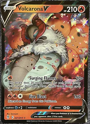 Pokemon TCG - Volcarona V Ultra Rare Holo - 021/203 - Evolving Skies • $1.69