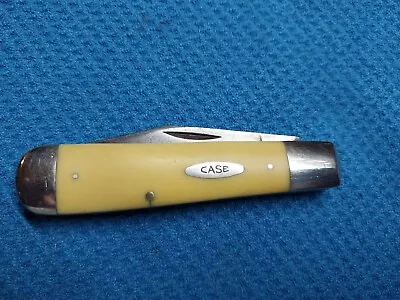 💯Vintage Casexx 1976 3299 1/2 Yellow Rail Splitter Pocket Knife Used But Nice • $110