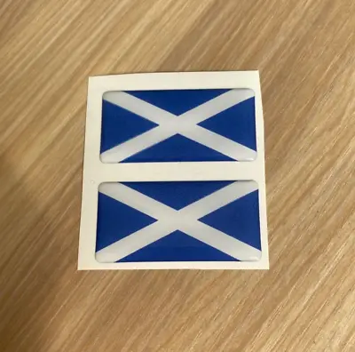 Scotland Flag 3D Gel Domed Sticker Flag Domed Scottish Car Decal 50x25mm X2 • £3.50