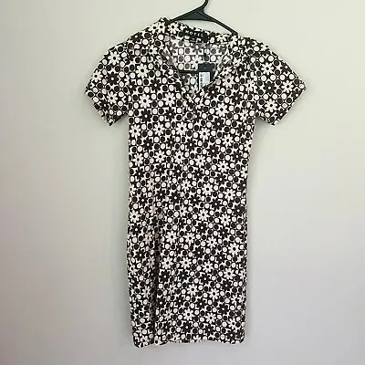 NWT Motel Rockets Jeeves T-Shirt Dress In Patchwork Daisy Brown SZ S • $34.99