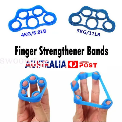 $4.34 • Buy 1/2X Finger Strengthener Band Trainer Grip Tension Exerciser Hand Fitness 4/5KG
