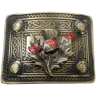 Men’s Celtic Kilt Belt Buckle Thistle Antique Finish / Celtic Kilt Belt Buckle • $14.99