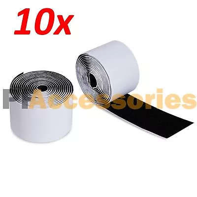 10 Roll 3 FT 1  Inch Self Adhesive Tape Hook And Loop Fastener Sticky Back Black • $16.29