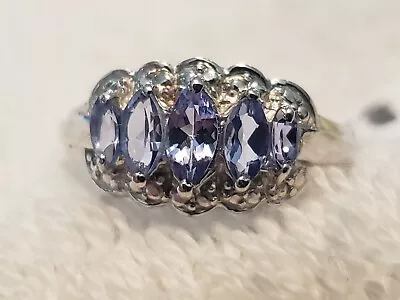 Tanzanite Sterling Silver Ring - Size 5 • £31.73