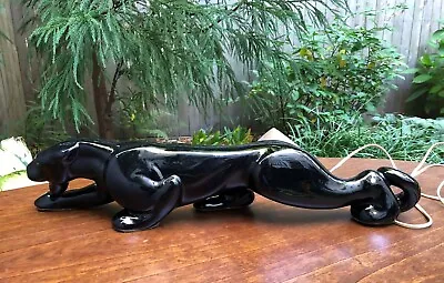 Vintage Stalking Black Panther Light Lamp Circa 1950's 22 1/2  L X 4 1/2  H • $209