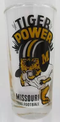 Vtg 1980 University Of Missouri Football Glass Tumbler Mizzou Tigers MU Excllnt • $49.90