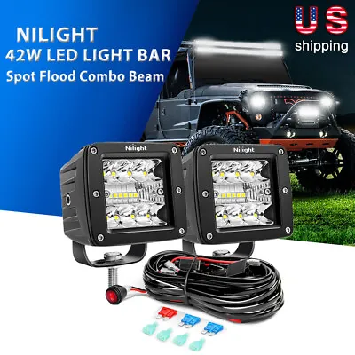 Nilight 3Inch 42W LED Work Light Bar Spot Flood Combo Fog Driving Lamps Off-Road • $39.98