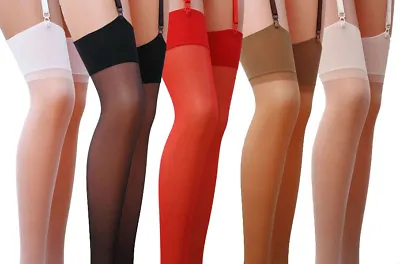 £4.49 • Buy Plain Sheer Stockings  Sizes S - XXL Various Colours 17 Denier New