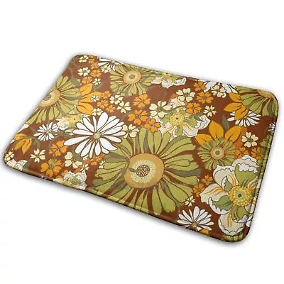 70s Retro Vintage Flower Power Pattern Mat Rug Carpet Bedroom Entrance Door Mat • $8.79