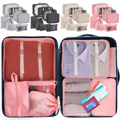 8PCS Travel Luggage Organiser Set Suitcase Storage Bags Clothing Packing Bag • $14.71