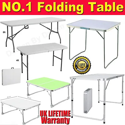 New Folding Camping Table Aluminium Picnic Portable Adjustable Party Bbq Outdoor • £14.39