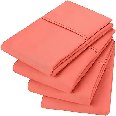 4 Pack Microfiber Pillowcases Ultra Soft Pillowcover  King Queen  Utopia Bedding • $13.93