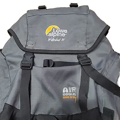 Lowe Alpine “Walkabout 35” Light Gray Black Air Cooled Hiking Camping Backpack • $32.29