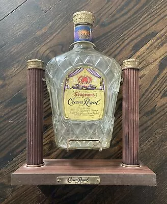 Vintage Seagrams Crown Royal Whisky Bottle Tilt Pour Cradle Stand Display • $38