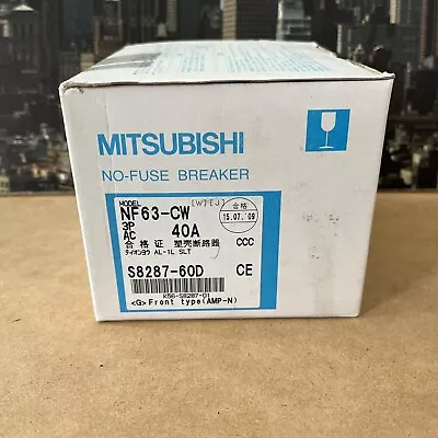 New In Box Mitsubishi Model NF63-CW 3P No-Fuse Circuit Breaker 40 Amp / 3 Phase • $39.99