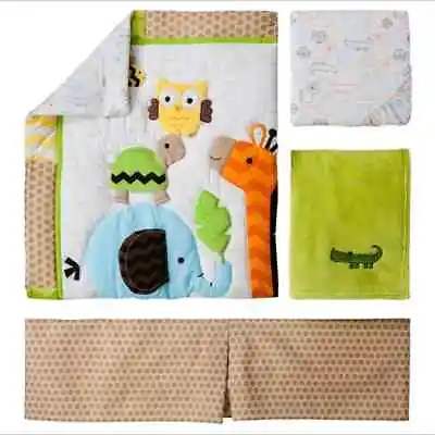 Circo 4 Piece Nursery Crib Baby Bedding Set - Jungle Stack - Giraffe Zoo Owl • $39