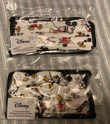 Disney Parks Mickey Mouse Large Cloth Face Mask Lot Of 2 • $9.80