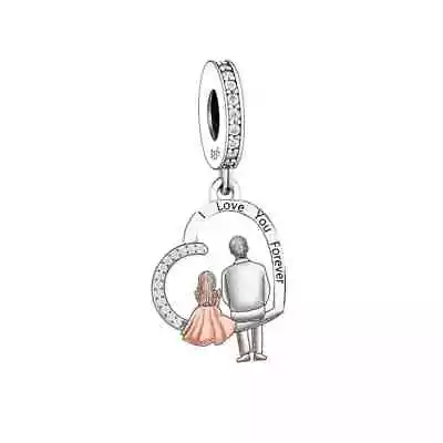 S925 Silver & Rose Gold Father & Daughter Love Charm Pendant By YOUnique Designs • $31.99