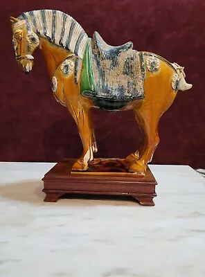 £426.64 • Buy Tang Mantle Horse Antique Sancai Majolica Dynasty Terracotta  Reproduction Crack