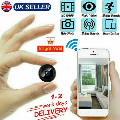 HD 1080P Mini Spy Camera Hidden Micro Night Vision Motion Home Security Cam • £16.99