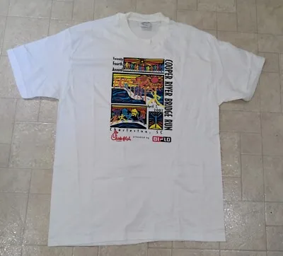 $24.24 • Buy VTG Cooper River Bridge Run White T Shirt 2001 24th Annual 10K Charleston SC  L