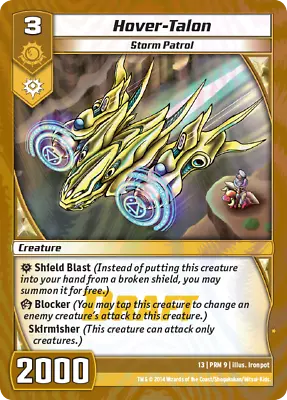 Kaijudo X1 HOVER-TALON Draft Foil Promo 13 PRM 9 - DUEL MASTERS - 2014 • $1.05