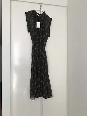 *rare* Zimmermann Silk Rtw Ruffle Neck Dress - Rrp$595 -new -size3 -moss Green • $285