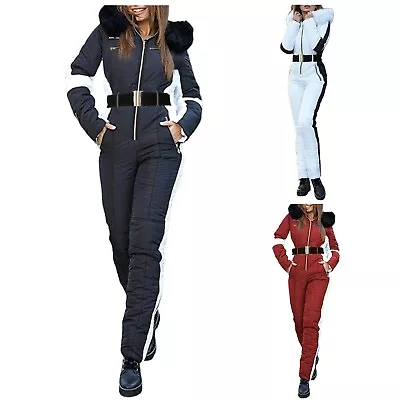$66.21 • Buy Women's Winter Outdoor Sports Jumpsuit Thicken Waterproof Zipper Ski Suits