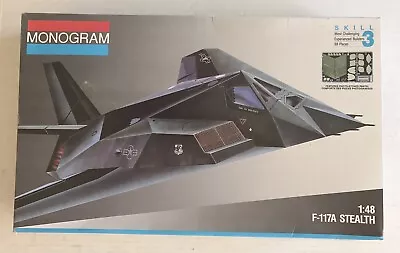 Monogram 1/48 F-117A Nighthawk Stealth Plastic Model Kit 5834 OPEN BX 1991 Vtg. • $50