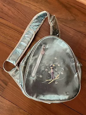 Gymboree  Apres Ski  Vintage Line Blue Skiing Girl Ski Bunny Backpack Bag Purse • $8.50