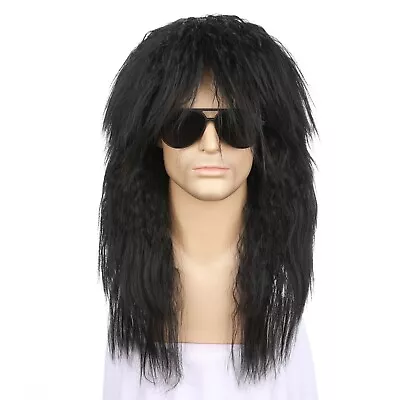 HairWiz Men's Long Curly Synthetic Wavy Hair 80s Punk Rock Wig Cosplay Wigs • $14.99