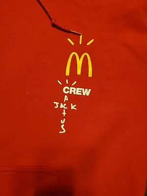 (STAINED) Travis Scott Cactus Jack McDonald's Collab Crew Hoodie Jacket Small  • $85
