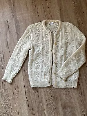 Vintage Penrose Beige Knit Cardigan Mohair And Wool • $18