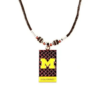 Michigan Wolverines Diamond Plate Necklace Rope Ncaa Officially Licensed New • $5.98