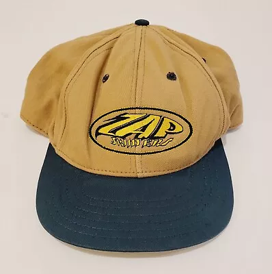 Vtg ZAP SKIMERS Embroidered Brown & Green Adjustable Dad Hat 1990s Skimboard EUC • $26.98