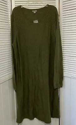 J. Jill Sweater Dress Womens XL Caper Green Heather Long Sleeve NWT Stretch • $22