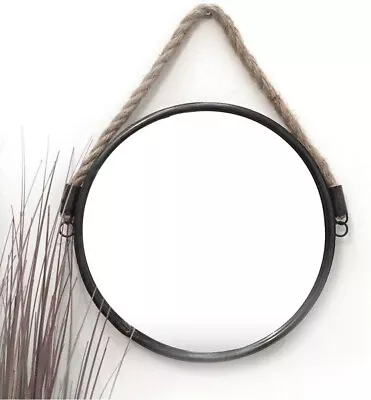 Round Nautical Port Hole Rope Bathroom Shaving Cosmetic Wall Mirror Large 34CM • £9.99