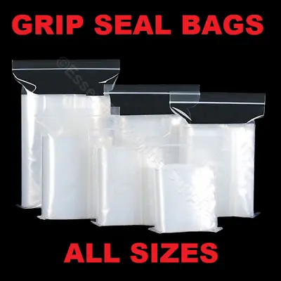 Grip Seal Bags Clear Self Resealable Polythene Poly Plastic Zip Lock All Sizes • £122.85