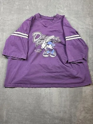 Vintage Mickey Mouse Baseball T-Shirt Adult XL Purple Graphic Print Tee • $19.95