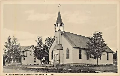 A View Of The Catholic Church & Rectory Mt Jewett Pennsylvania PA  • $8.95