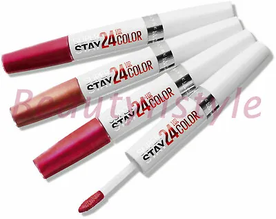 Maybelline 24 Hour Super Stay Lipstick 24HR Dual Ended BOXED - ALL SHADES • £4.99