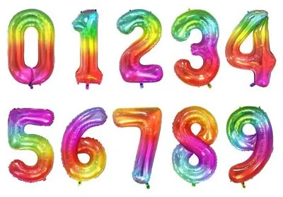 40  Inch Gold Silver Rose Gold Giant Number Foil Balloons Birthday Party Balloon • £3.19