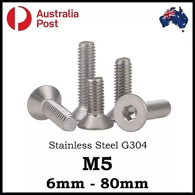 M5 Screw S Bolt S Countersunk Socket Hex Head CSK Course Stainless Steel A2 G304 • $9.50