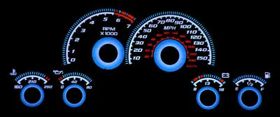 Blue Glow Gauge Face Overlay For 98-02 Pontiac Firebird V8 With 155 MPH Trans AM • $44.95