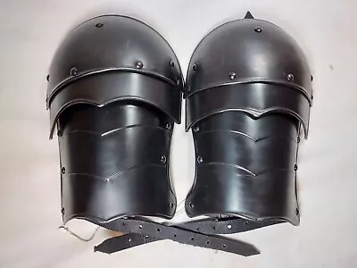 Pauldrons Armor Medieval Plate Mail Metal Constructed Shoulder LARP SCA Straps • $89