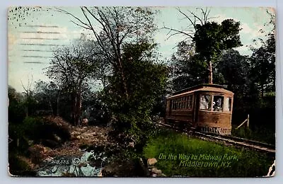 J92/ Middletown New York Postcard C1910 Trolley Midway Park Route 545 • $16.10